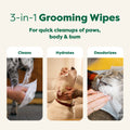 Dog Grooming Wipes - Hypoallergenic Wipes for Paws, Body & Bum | Gentle Daily Cleaning